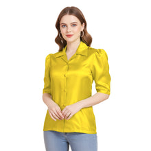 Satin Puff Sleeve Button Down Shirt | Elegant Top S-3XL | 41 Colors S80