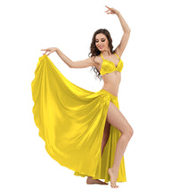 Satin Full Circle Belly Dance Skirt | Side Slit Flow S-5XL S2