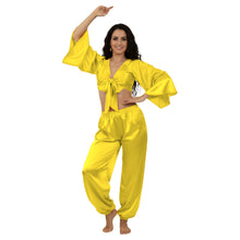 Satin Belly Dance Harem & Top Set | Full Costume S-3XL | 41 Colors S51