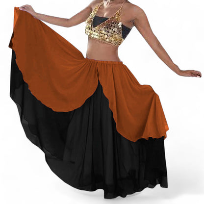 Chiffon 2 layer Belly Dance Skirt C1- Regular Size 1