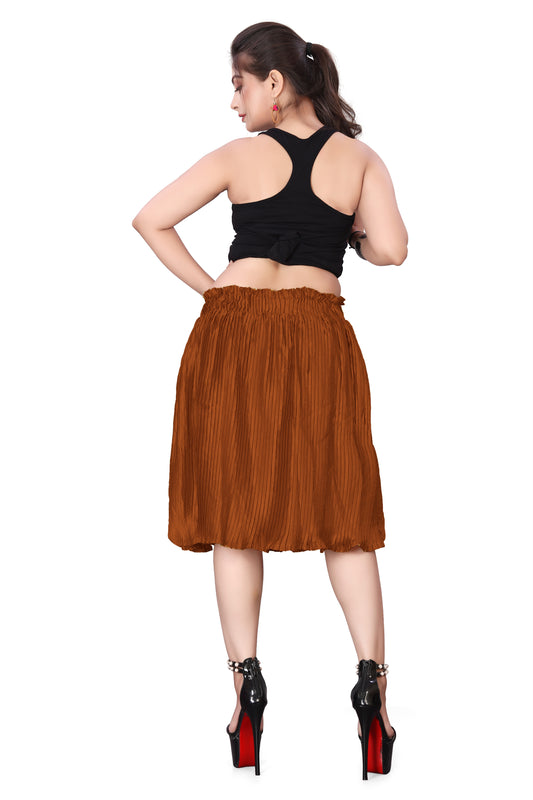 Satin Midi Skirt Plated Skirt Party wear Skirt SP1-Regular Size 3