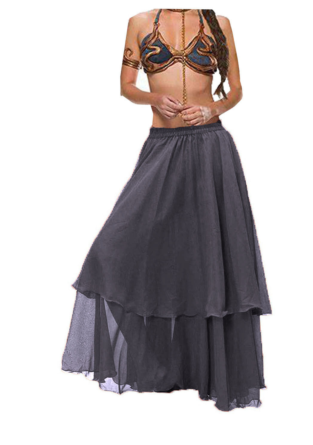 Chiffon 2 layer Belly Dance Skirt C2- Regular Size 1