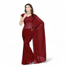 Bollywood Solid Chiffon Saree for Women - Ethnic Party & Festive Wear C26