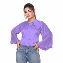 Satin Button Down Shirt Long Sleeve SP3-Regular Size 2