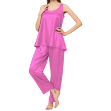 Satin Nightwear Top + Palazzo Set | Luxury Pajamas S-3XL | 41 Colors S21
