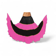 16 Yard 4-Tier Belly Dance 2-Color Skirt with Gold Trim | Tribal Fusion Gypsy C6