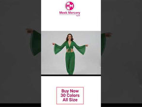 Chiffon Harem Pant & Ruffle Top Belly Dance Costume Set | 30 Colors | S-5XL | 30 Colors C29