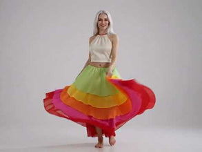 Chiffon 5-Layer Multicolor Belly Dance Skirt – Custom Color S-5XL C28