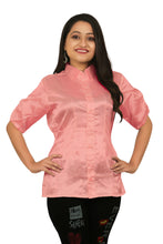 Satin Short Sleeve Button Down Shirt S107 - Regular size 3