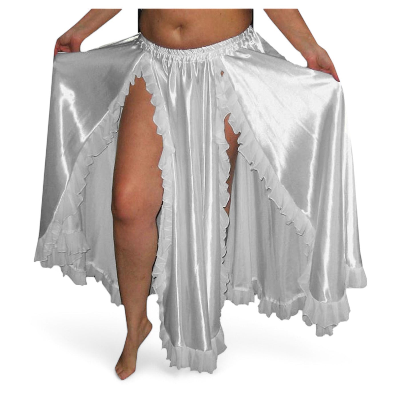 Women Belly Dance Satin 2 Side slite  Skirt S102- Regular Size 3