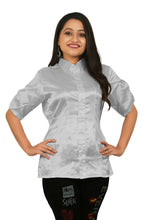 Satin Short Sleeve Button Down Shirt S107 - Regular size 3