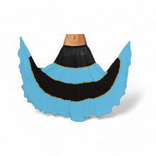 16 Yard 4-Tier Belly Dance 2-Color Skirt with Gold Trim | Tribal Fusion Gypsy C6