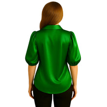 Button Down shirt Fancy Satin Shirt S90 - Regular Size 1