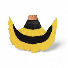 16 Yard 4-Tier Belly Dance 2-Color Skirt with Gold Trim | Tribal Fusion Gypsy C6