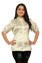 Satin Short Sleeve Button Down Shirt S107 - Regular size 3