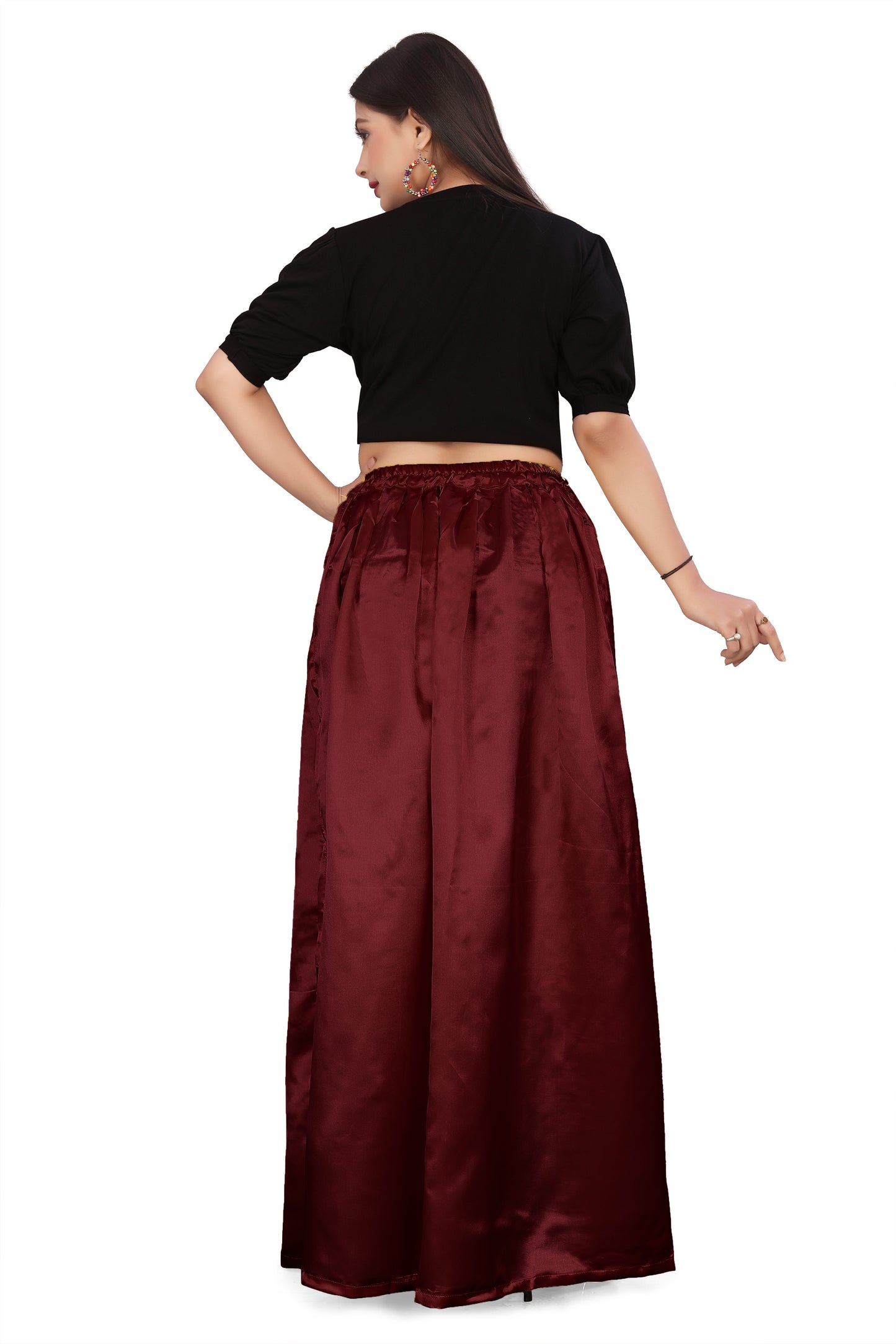 Satin Side Cut Belly Dance Skirt S1 -Regular Size 2